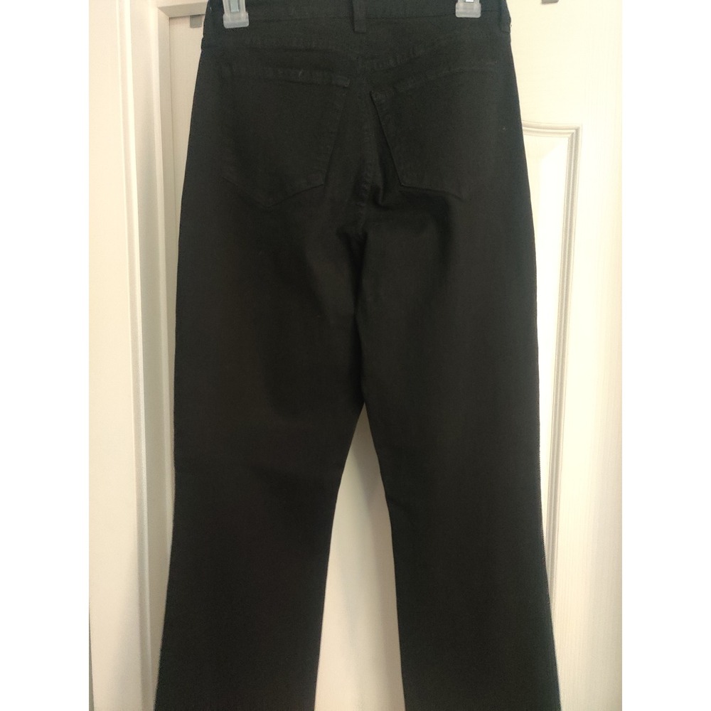 NYDJ Not Your Daughters Jeans Black Crystal Stripe Straight Leg Denim Size 6 - Picture 2 of 5